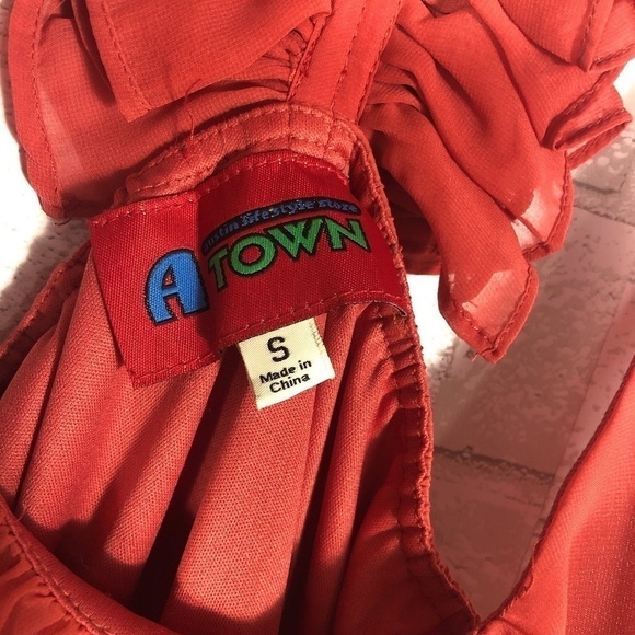 Atown Silk Burnt Orange Sleeveless Dress - Picture 2 of 5